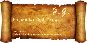 Hajduska György névjegykártya